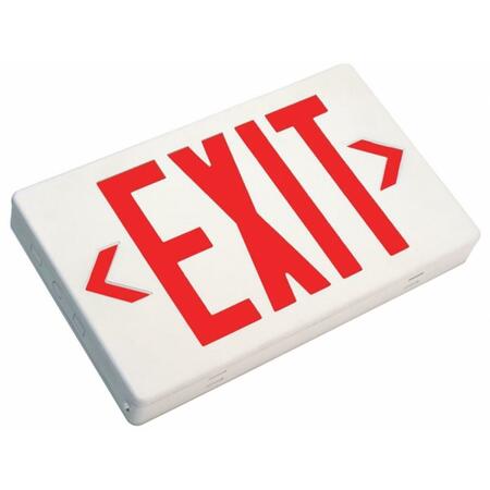 NICOR LED Emergency Exit Sign with Red Lettering EXL1-10-UNV-WH-R-2